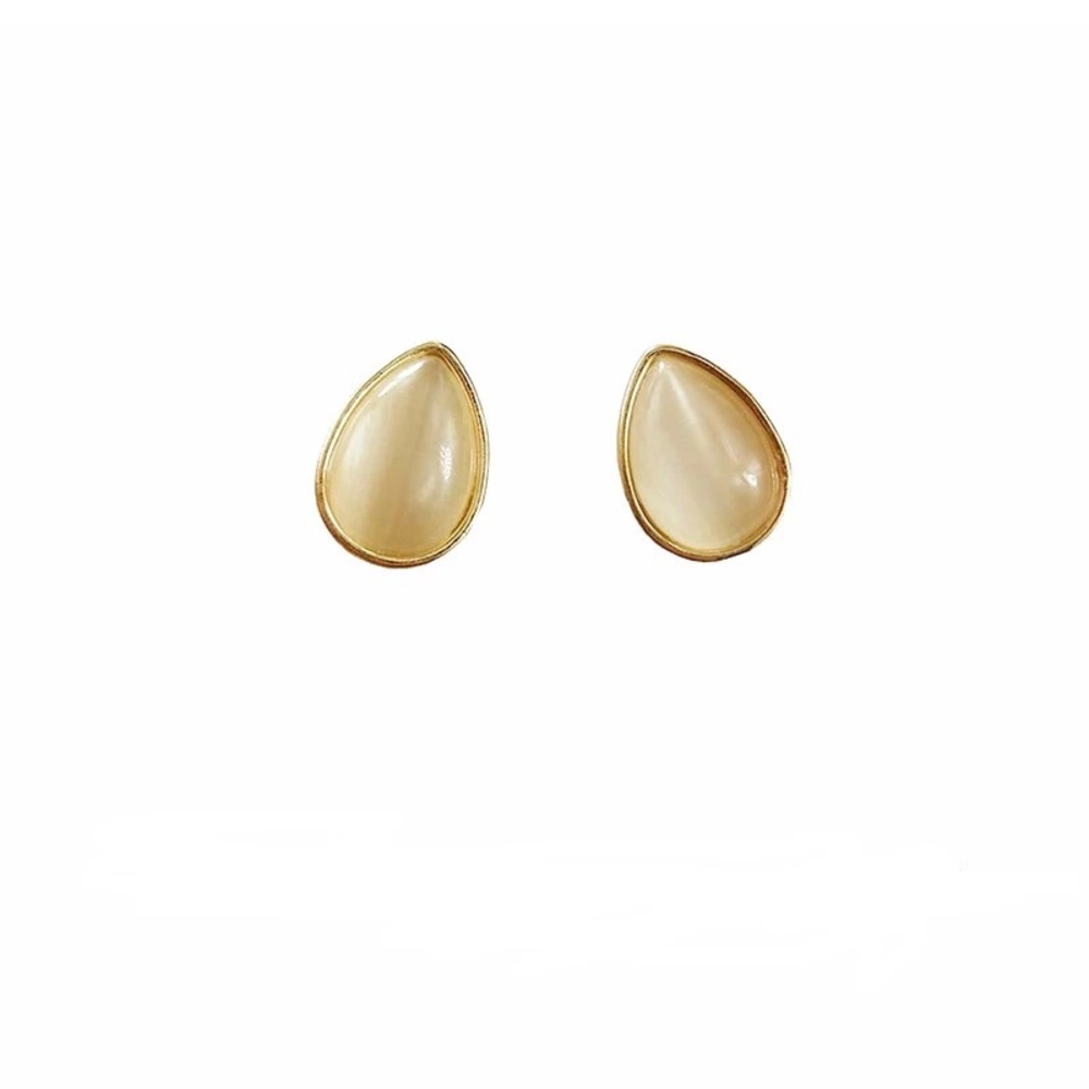 Stone silver earrings handmade